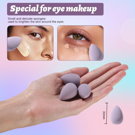Makeup Sponge Set  Triangle Puff 14 Pcs for Liquid, Cream, and Powder, Multi-Colored Makeup Sponges and Mini Sponge